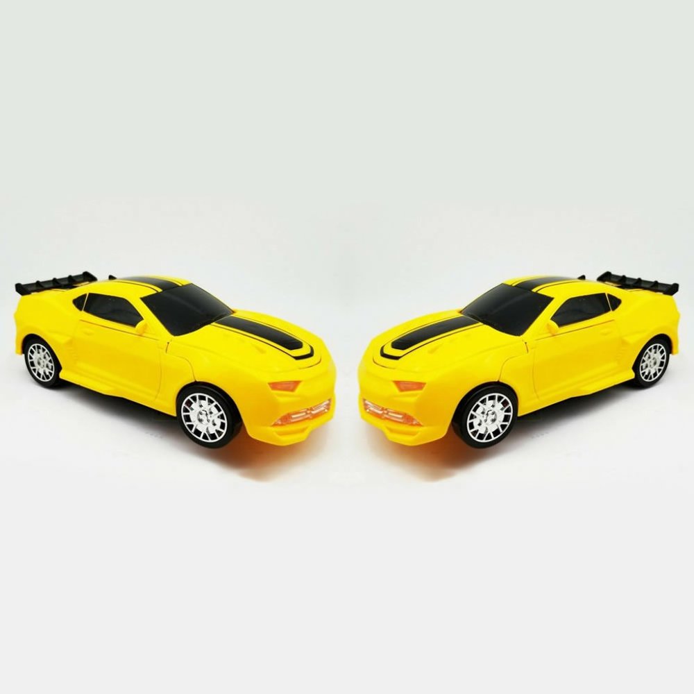 Transformable Car with Light & Music - Yellow, 2pc